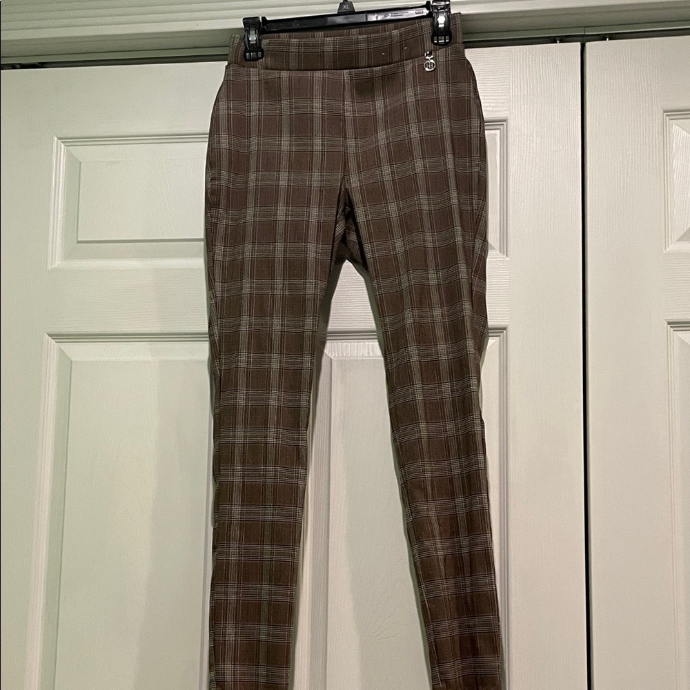 Tommy Hilfiger Brown Plaid Pantsuit